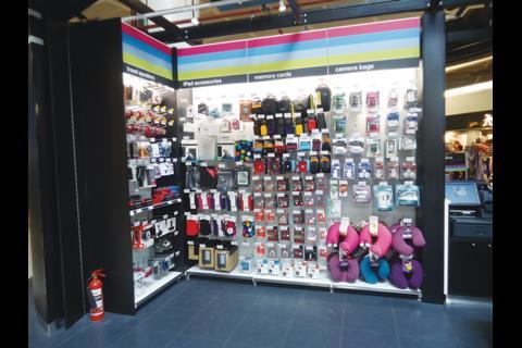 Free-standing units are rolled out from the main body, creating more space for merchandise